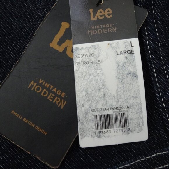 Lee Jeans Women's Overall Dress Blue Size L Denim Jumper Midi Preppy Schoolgirl - Picture 10 of 12